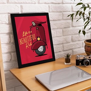 artx motivational quote life is a beautiful ride wall frame art painting