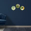 Artysta 'Nature's Vibe' Terracotta Decorative Wall Plates Decor Hanging | Hand painted Wall Plates for Living Room Home Decoration (9.5 inch, Set of 3)
