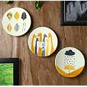 Artysta 'Warli Charm' Terracotta Decorative Wall Plates Decor Hanging | Hand Painted Wall Plates for Living Room Home Decoration (9.5 inch, Set of 3)