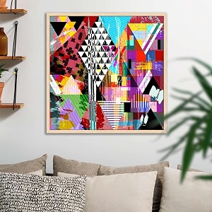 artzfolio abstract artwork d202  canvas painting for bedroom amp living room  natural brown frame  12 x 12 inch 30 x 30 cms