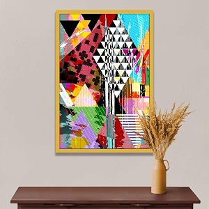 artzfolio abstract artwork d202  canvas painting for bedroom amp living room  golden frame  20 x 30 inch 51 x 76 cms