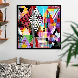 artzfolio abstract artwork d202  canvas painting for bedroom amp living room  black frame  24 x 24 inch 61 x 61 cms