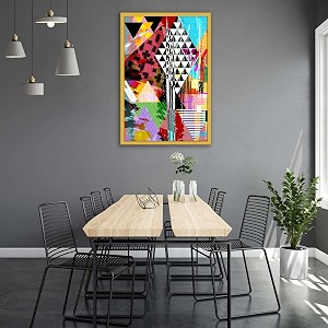 artzfolio abstract artwork d202  canvas painting for bedroom amp living room  golden frame  16 x 24 inch 41 x 61 cms