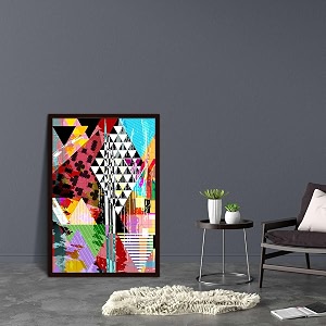 artzfolio abstract artwork d202  canvas painting for bedroom amp living room  dark brown frame  24 x 36 inch 61 x 91 cms