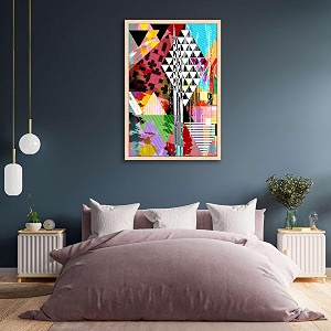 artzfolio abstract artwork d202  canvas painting for bedroom amp living room  natural brown frame  12 x 18 inch 30 x 46 cms