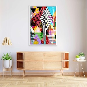 artzfolio abstract artwork d202  canvas painting for bedroom amp living room  white frame  16 x 24 inch 41 x 61 cms