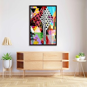 artzfolio abstract artwork d202  canvas painting for bedroom amp living room  dark brown frame  16 x 24 inch 41 x 61 cms