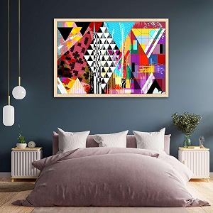 artzfolio abstract artwork d202  canvas painting for bedroom amp living room  natural brown frame  18 x 12 inch 46 x 30 cms