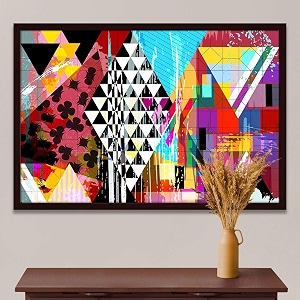 artzfolio abstract artwork d202  canvas painting for bedroom amp living room  dark brown frame  18 x 12 inch 46 x 30 cms