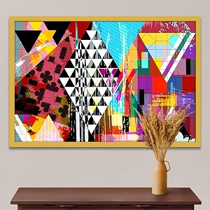 artzfolio abstract artwork d202  canvas painting for bedroom amp living room  golden frame  18 x 12 inch 46 x 30 cms