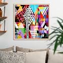 ArtzFolio Abstract Artwork D202 | Canvas Painting for Bedroom &amp; Living Room | Natural Brown Frame | 12 x 12 inch (30 x 30 cms)