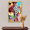 ArtzFolio Abstract Artwork D202 | Canvas Painting for Bedroom &amp; Living Room | Golden Frame | 20 x 30 inch (51 x 76 cms)