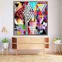 ArtzFolio Abstract Artwork D202 | Canvas Painting for Bedroom &amp; Living Room | Antique Golden Frame | 12 x 12 inch (30 x 30 cms)