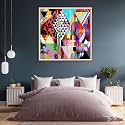 ArtzFolio Abstract Artwork D202 | Canvas Painting for Bedroom &amp; Living Room | Natural Brown Frame | 20 x 20 inch (51 x 51 cms)