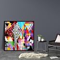 ArtzFolio Abstract Artwork D202 | Canvas Painting for Bedroom &amp; Living Room | Dark Brown Frame | 16 x 16 inch (41 x 41 cms)