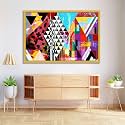 ArtzFolio Abstract Artwork D202 | Canvas Painting for Bedroom &amp; Living Room | Golden Frame | 30 x 20 inch (76 x 51 cms)