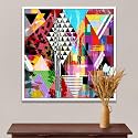 ArtzFolio Abstract Artwork D202 | Canvas Painting for Bedroom &amp; Living Room | White Frame | 28 x 28 inch (71 x 71 cms)
