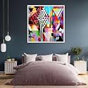 ArtzFolio Abstract Artwork D202 | Canvas Painting for Bedroom &amp; Living Room | White Frame | 20 x 20 inch (51 x 51 cms)