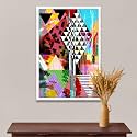 ArtzFolio Abstract Artwork D202 | Canvas Painting for Bedroom &amp; Living Room | White Frame | 24 x 36 inch (61 x 91 cms)