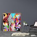 ArtzFolio Abstract Artwork D202 | Canvas Painting for Bedroom &amp; Living Room | Antique Golden Frame | 28 x 28 inch (71 x 71 cms)