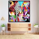 ArtzFolio Abstract Artwork D202 | Canvas Painting for Bedroom &amp; Living Room | Black Frame | 16 x 16 inch (41 x 41 cms)