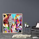 ArtzFolio Abstract Artwork D202 | Canvas Painting for Bedroom &amp; Living Room | Natural Brown Frame | 16 x 16 inch (41 x 41 cms)