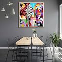 ArtzFolio Abstract Artwork D202 | Canvas Painting for Bedroom &amp; Living Room | Natural Brown Frame | 24 x 24 inch (61 x 61 cms)