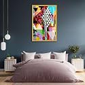 ArtzFolio Abstract Artwork D202 | Canvas Painting for Bedroom &amp; Living Room | Golden Frame | 24 x 36 inch (61 x 91 cms)