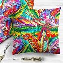 ArtzFolio Bright Feathers | Canvas Upholstery Fabric by Metre | for Sofa, Curtains, Cushions, Furnishing, Craft, Dress Material | Width 1.5metre (58inch) | Length 5 metre (200 inch / 508 cms)
