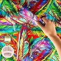 ArtzFolio Bright Feathers | Velvet Upholstery Fabric by Metre | for Sofa, Curtains, Cushions, Furnishing, Craft, Dress Material | Width 1.4metre (56inch) | Length 1 metre (40 inch / 102 cms)