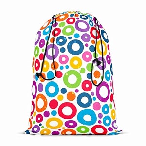 artzfolio colorful circles d1  reusable sack bag  bag for gym storage vegetable amp travel