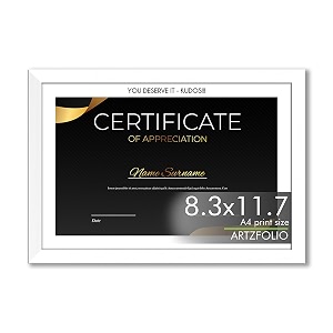 artzfolio customised frame for certificates d649  upload your photos  personalized gift birthday wife husband anniversary parents friends  white  a4 size  83x117 inch 21x30 cms