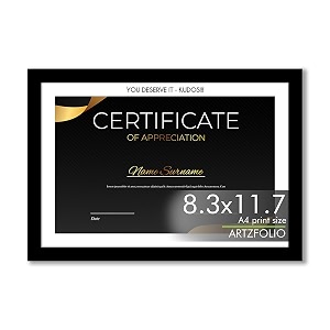 artzfolio customised frame for certificates d649  upload your photos  personalized gift birthday wife husband anniversary parents friends  black  a4 size  83x117 inch 21x30 cms