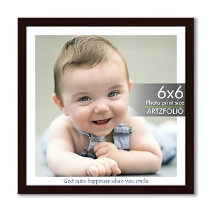 artzfolio customised wall amp table photo frame d643  upload your photos  personalized gift birthday wife husband anniversary parents friends  dark brown  6x6 inch 15x15 cms