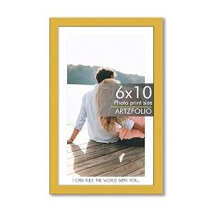 artzfolio customised wall amp table photo frame d645  upload your photos  personalized gift birthday wife husband anniversary parents friends  golden  6x10 inch 15x25 cms