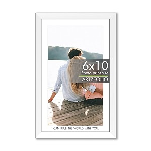 artzfolio customised wall amp table photo frame d645  upload your photos  personalized gift birthday wife husband anniversary parents friends  white  6x10 inch 15x25 cms