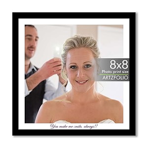 artzfolio customised wall amp table photo frame d647  upload your photos  personalized gift birthday wife husband anniversary parents friends  black  8x8 inch 20x20 cms