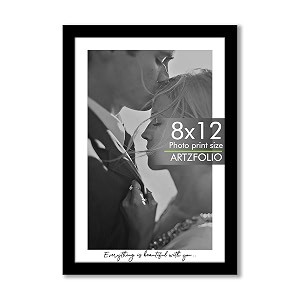 artzfolio customised wall amp table photo frame d648  upload your photos  personalized gift birthday wife husband anniversary parents friends  black  8x12 inch 20x30 cms