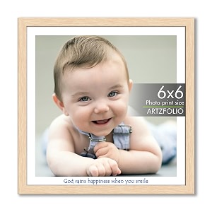 artzfolio customised wall amp table photo frame d643  upload your photos  personalized gift birthday wife husband anniversary parents friends  natural brown  6x6 inch 15x15 cms