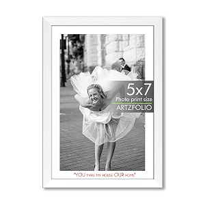 artzfolio customised wall amp table photo frame d642  upload your photos  personalized gift birthday wife husband anniversary parents friends  white  5x7 inch 13x18 cms