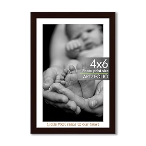 artzfolio customised wall amp table photo frame d641  upload your photos  personalized gift birthday wife husband anniversary parents friends  dark brown  4x6 inch 10x15 cms