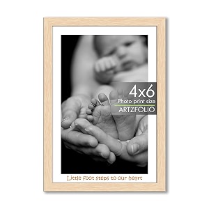 artzfolio customised wall amp table photo frame d641  upload your photos  personalized gift birthday wife husband anniversary parents friends  natural brown  4x6 inch 10x15 cms