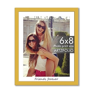 artzfolio customised wall amp table photo frame d644  upload your photos  personalized gift birthday wife husband anniversary parents friends  golden  6x8 inch 15x20 cms