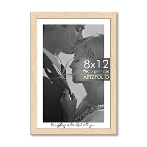 artzfolio customised wall amp table photo frame d648  upload your photos  personalized gift birthday wife husband anniversary parents friends  natural brown  8x12 inch 20x30 cms