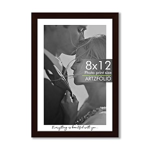 artzfolio customised wall amp table photo frame d648  upload your photos  personalized gift birthday wife husband anniversary parents friends  dark brown  8x12 inch 20x30 cms