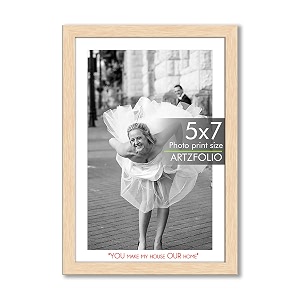 artzfolio customised wall amp table photo frame d642  upload your photos  personalized gift birthday wife husband anniversary parents friends  natural brown  5x7 inch 13x18 cms