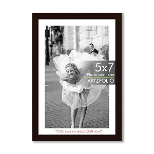 artzfolio customised wall amp table photo frame d642  upload your photos  personalized gift birthday wife husband anniversary parents friends  dark brown  5x7 inch 13x18 cms