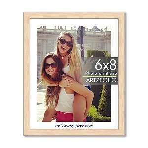 artzfolio customised wall amp table photo frame d644  upload your photos  personalized gift birthday wife husband anniversary parents friends  natural brown  6x8 inch 15x20 cms