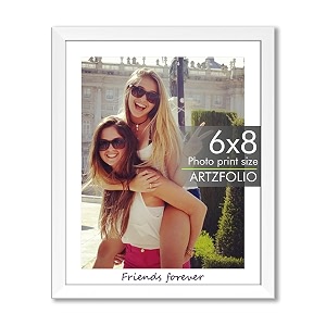 artzfolio customised wall amp table photo frame d644  upload your photos  personalized gift birthday wife husband anniversary parents friends  white  6x8 inch 15x20 cms