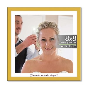 artzfolio customised wall amp table photo frame d647  upload your photos  personalized gift birthday wife husband anniversary parents friends  golden  8x8 inch 20x20 cms